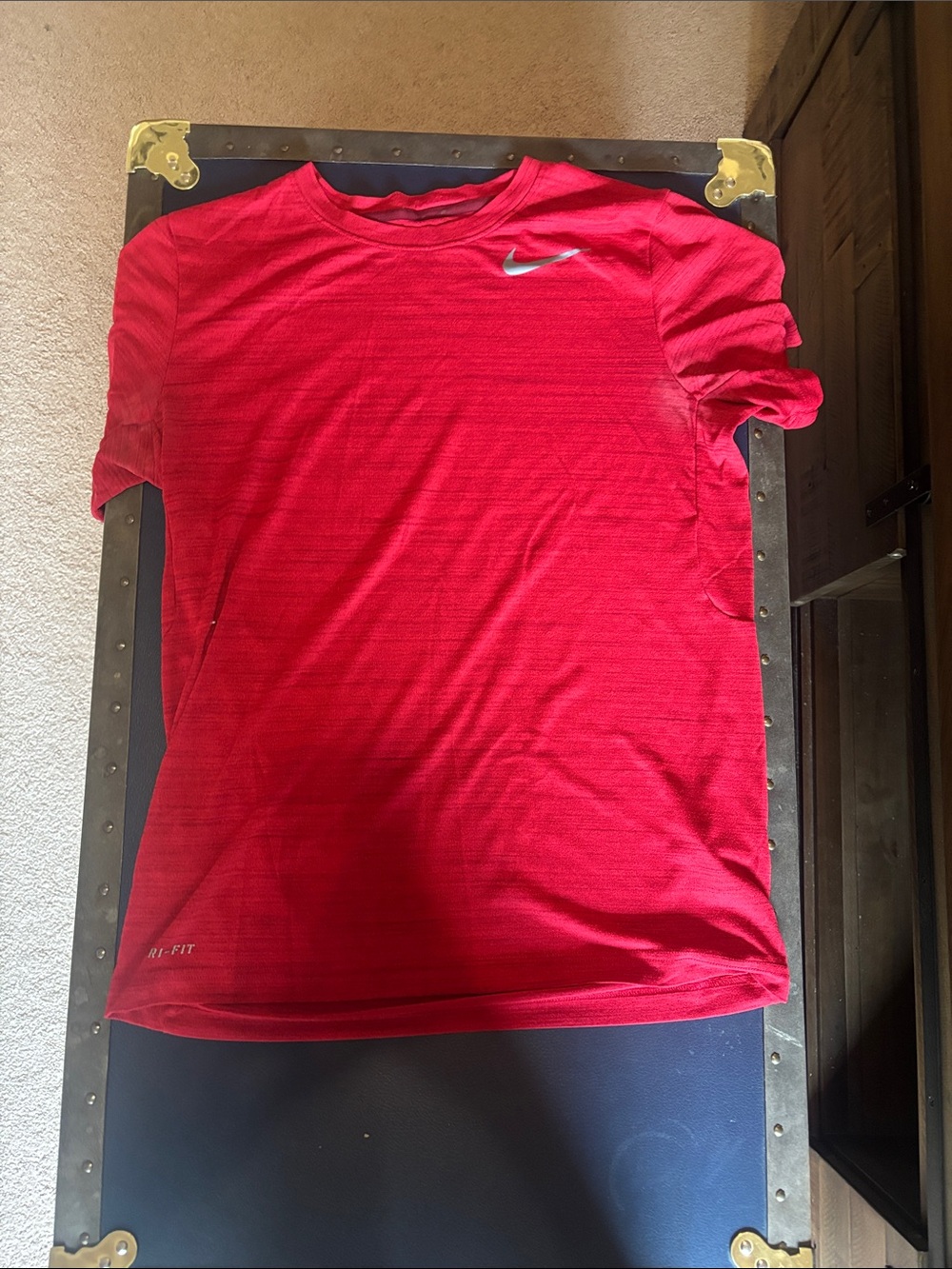 Nike Red Short Sleeve Dri-FIT Athletic Tee